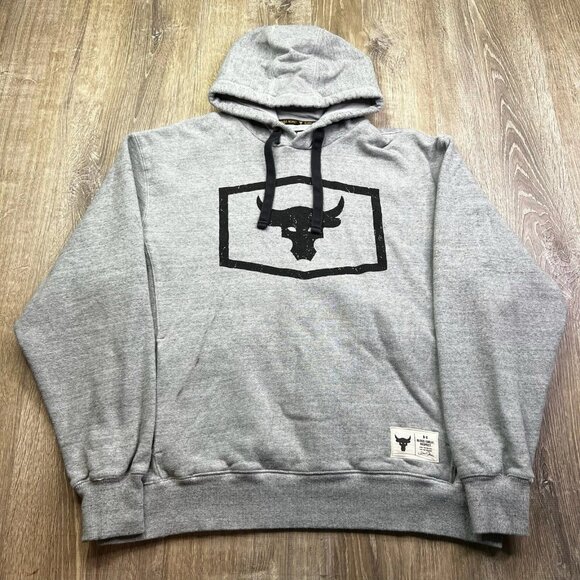 Under Armour Project Rock Men's Size XL Fleece Training Hoodie Grey Color - Picture 1 of 10